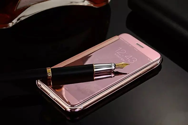 Роскошный хромированный металлический чехол-книжка для iPhone 6 чехол 7 8 6S