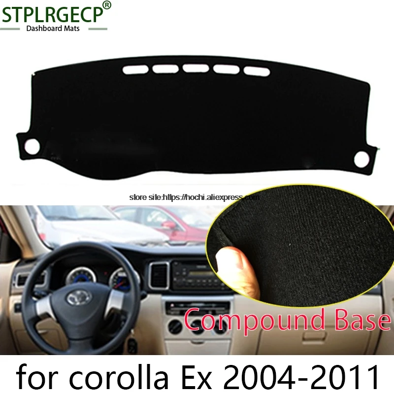 STPLRGECP двухслойный черный тире коврик для toyota corolla EX 2007 16 Dashmat ковер приборной
