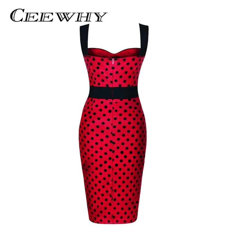 CEEWHY Sleeveless Dot Printed Dress Women Robe Femme ete 2017 off Shoulder Sexy Bodycon Summer Streetwear Plus Size | Женская одежда