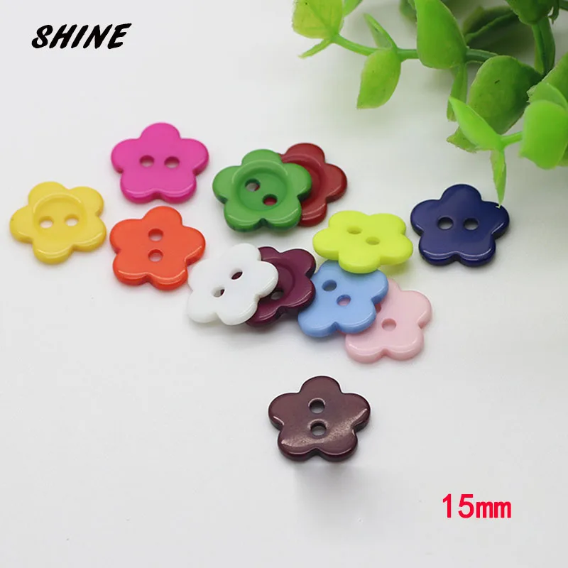 Блестящие полимерные швейные пуговицы для скрапбукинга разноцветные