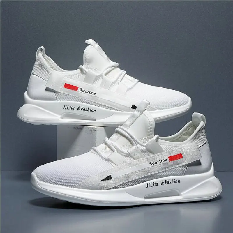 Мужская повседневная обувь черные и белые кроссовки высокого качества удобная