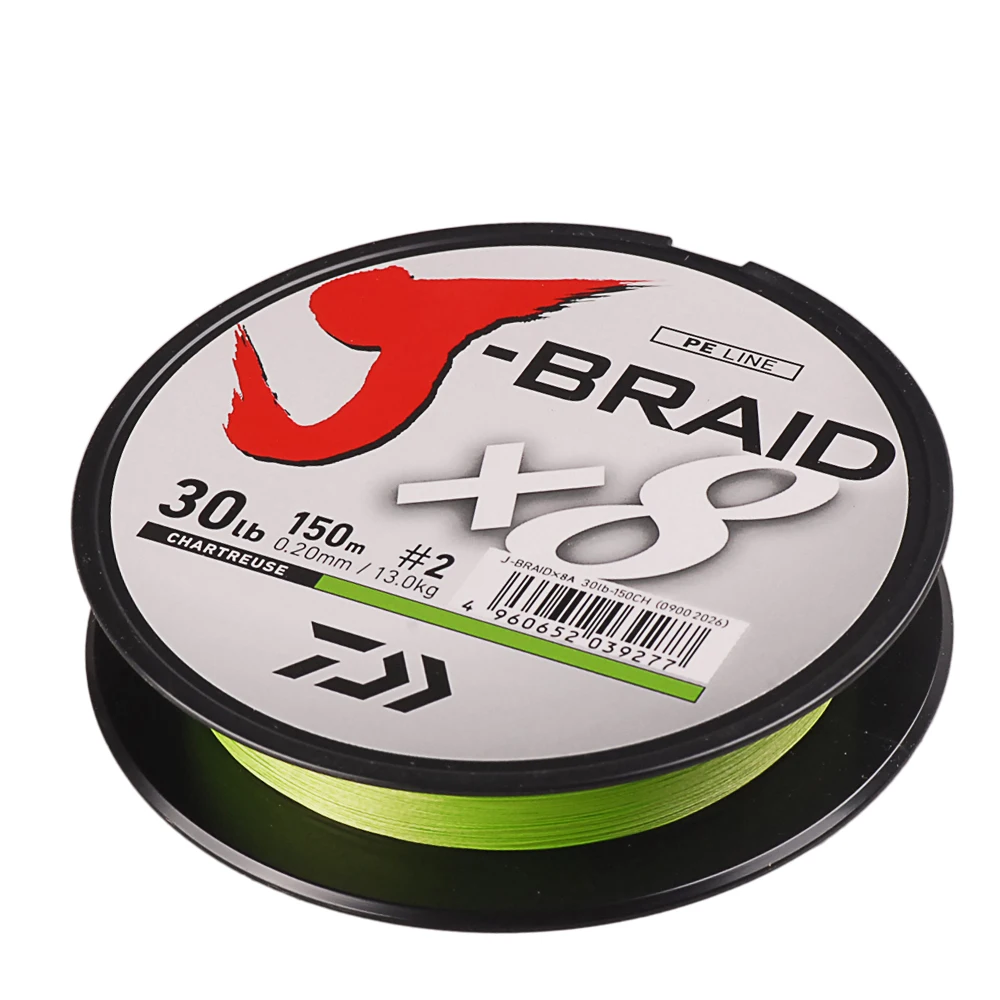 Оригинальная плетеная полиэтиленовая рыболовная леска DAIWA J BRAID 8A 150 м 8 20/25/30lb Trenzado