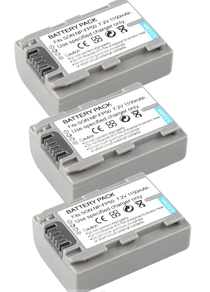 NP-FP50 Батарея+ Зарядное устройство для sony DCR-HC30 70E 80E NP-FP30 NP-FP60 NP-FP70 30 30E 32 32E 35 35E 39 39E 40 40E 42 42E - Цвет: 3 battery