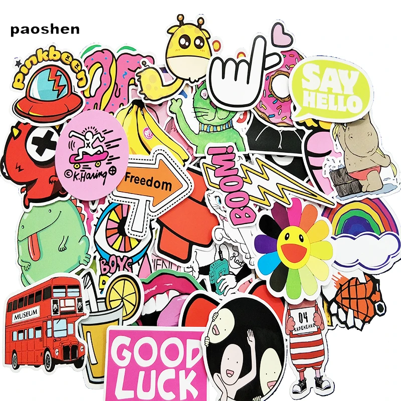 50 Pieces of Personalized Cartoon PVC Stickers are Suitable for Decorating the Desktop Wall Computer Skateboard Luggage | Игрушки и