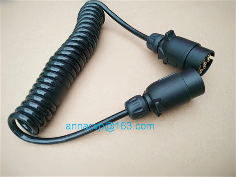 Кудрявый кабель спиральный 3 м 2x7 pin 12V пластиковые вилки трейлера для трейлеров