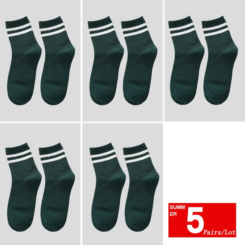 Blackish green Socks Смешные носки Харадзюку, женские носки разных цветов, женские милые носки, женские носки в Корейском стиле для студентов - Цвет: Blackish green Socks