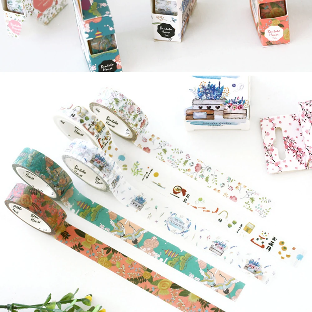 15 мм X 7 м милый Лот kawaii цветок еда Животные декоративные васи клейкие ленты DIY Скрапбукинг Маскировочная лента школьные офисные принадлежности