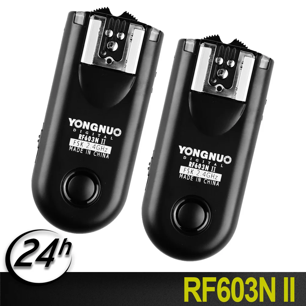 Лучший YONGNUO 2 шт. RF 603N II триггер вспышки одиночный трансивер набор спуска затвора