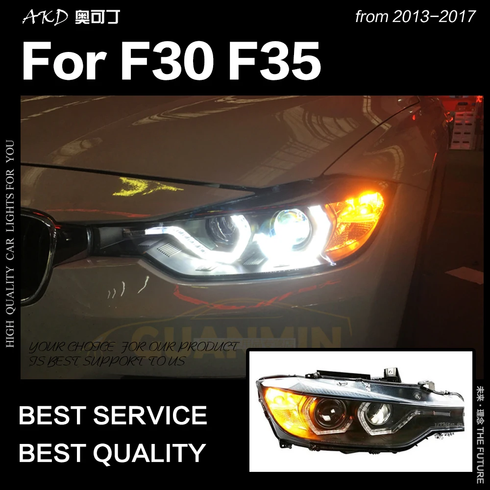 АКД стайлинга автомобилей для F30 F35 фары 2013 сонар 320i 318i 325i фары DRL HID фара ангельский глаз биксеноновые фары аксессуары