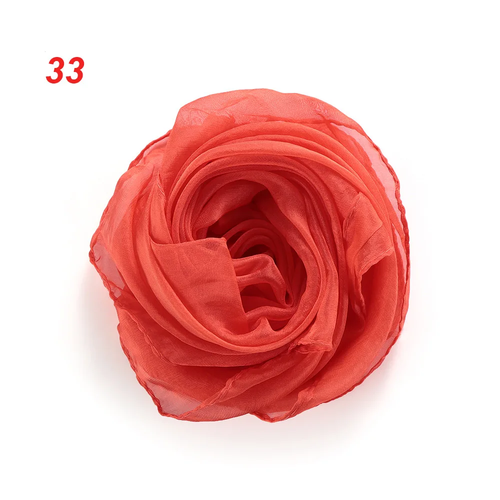 33 orange red Модный женский квадратный шарф, элегантный цветочный весенний летний головной убор, повязка для волос, шейный платок, Мягкий Шифоновый Шелковый квадратный шарф - Цвет: 33 orange red