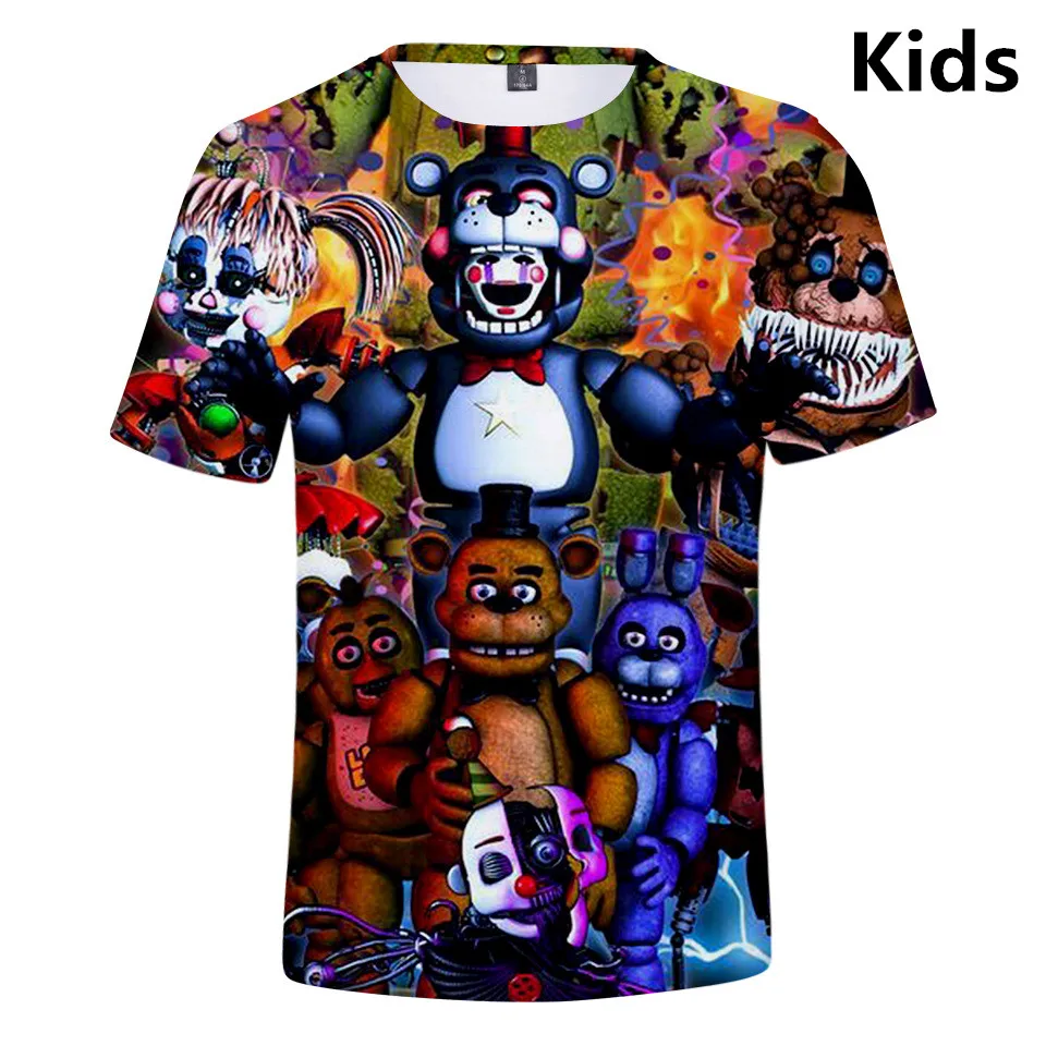 Футболка для детей от 3 до 14 лет футболка с 3d принтом пять ночей у FNAF мальчиков и