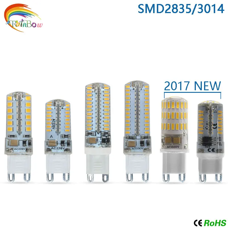 Новинка 2017 г. светодиодная лампа G9 g4 SMD 2835 3014 4014 кукуруза 360 В переменного тока