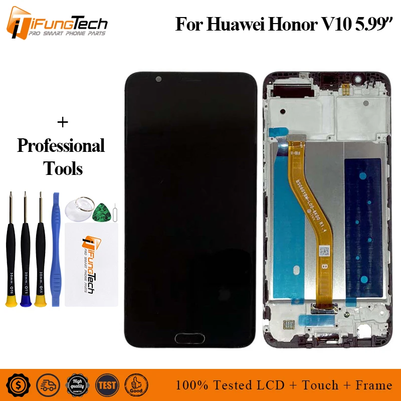 Для Huawei Honor V10 для View 10 BKL AL20 Axisinternational ЖК экран + сенсорный дигитайзер рамка