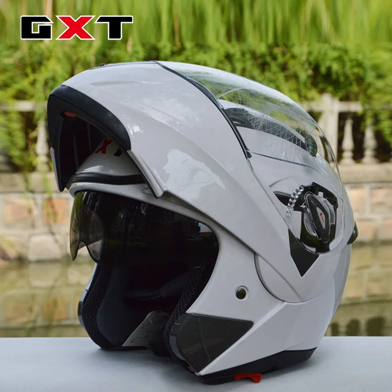 2018 gxt 158 флип мотоциклетный шлем Двойные линзы Full лица мотоциклетные шлемы с анти