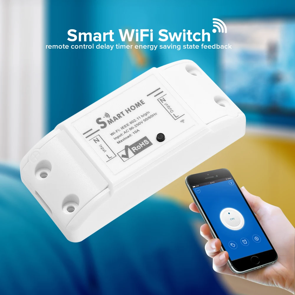 Беспроводной wi fi переключатель для умный дом автоматизация релейный модуль 10A 90