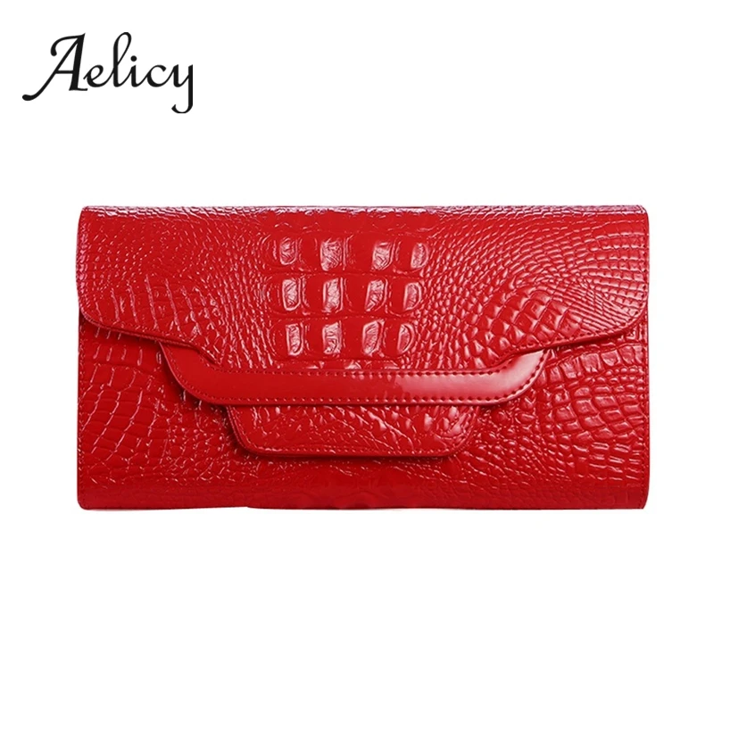 Aelicy, женская сумка, Аллигатор, узор, длинный клатч, для женщин, искусственная кожа, сумки для денег, многофункциональные Кошельки для монет, для телефона