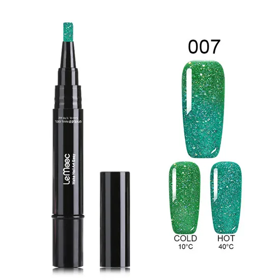 LM-007 LEMOOC, 5 мл, Термальный, меняющий цвет, Гель-лак для ногтей, ручка Vernis, полуперманентный, УФ-гель, Радужный, голографический, замачивающийся, Гель-лак - Цвет: LM-007