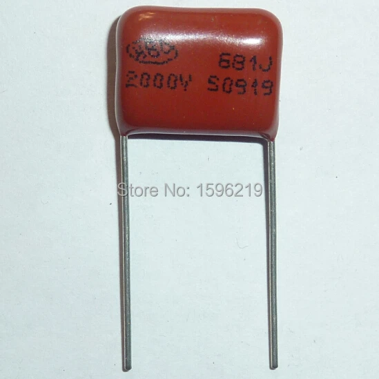 Конденсатор CBB 681 2000V 681J 2KV 680pF 0.68nF P15 CBB81, Металлизированный Полипропиленовый пленочный конденсатор, 50 шт. (art.: 784403150) - 784403150