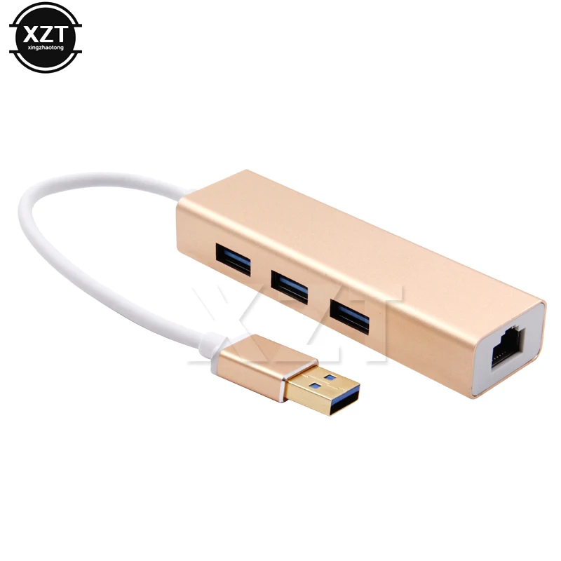 

USB Gigabit Ethernet Adapter 3 Ports USB 3.0 Hub USB to Rj45 10/100/1000M Lan Network Card for Macbook pro Mac Desktop