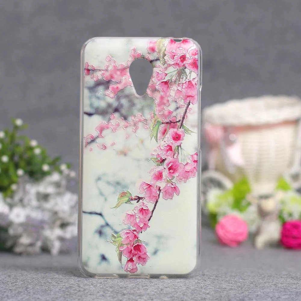 Чехол для Meizu m2 note задняя крышка мягкий силиконовый чехол из ТПУ M2 Note 3D цветочные