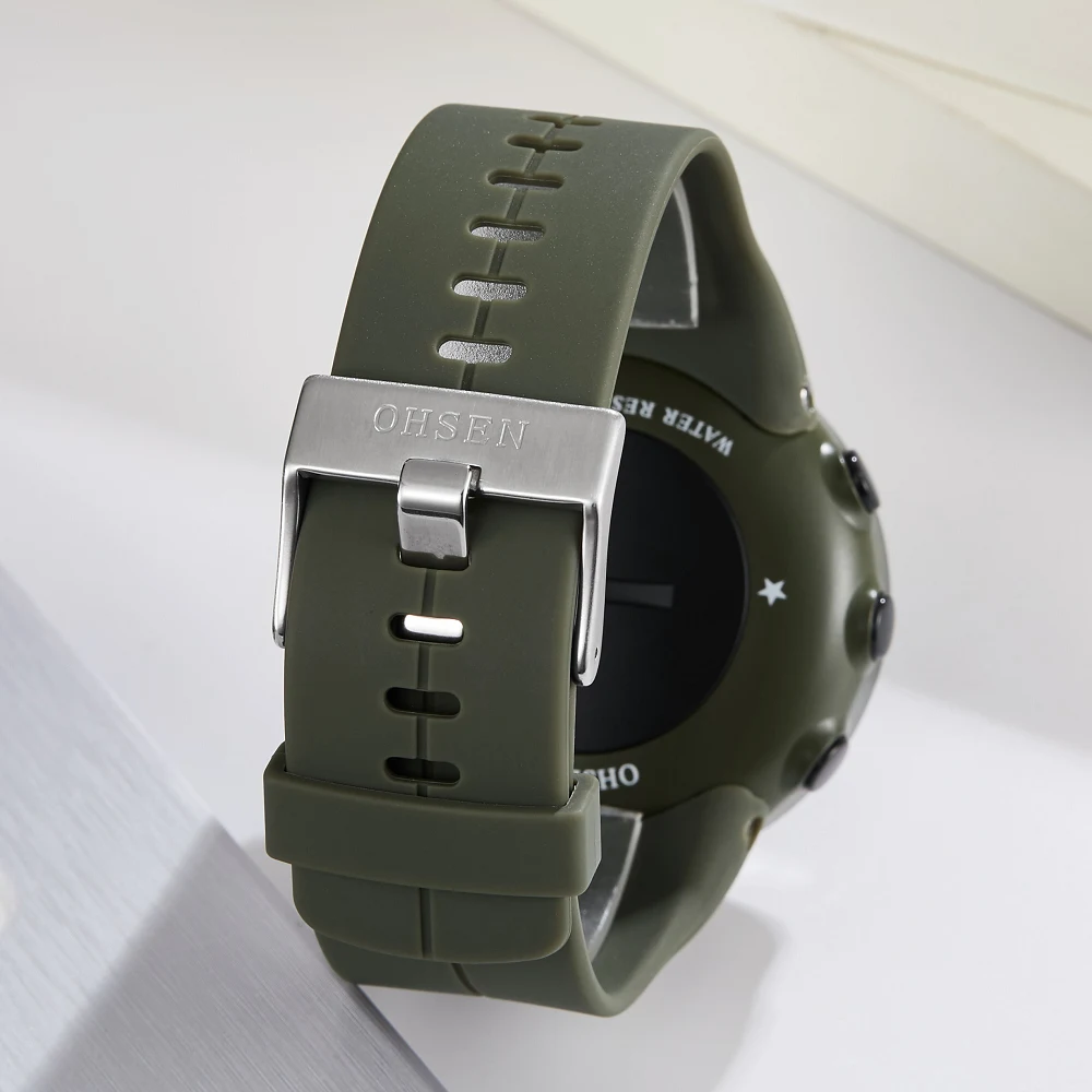 Цифровые ЖК-мужские часы reloj hombre Военный Зеленый Водонепроницаемый Открытый Бег наручные часы, силиконовый браслет часы мужские подарки для мальчиков