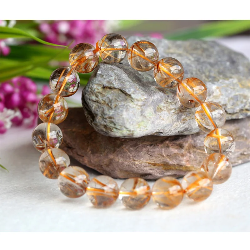 Оптовая продажа со скидкой Бусины Из Натурального золота и меди Рутиловый Кварц