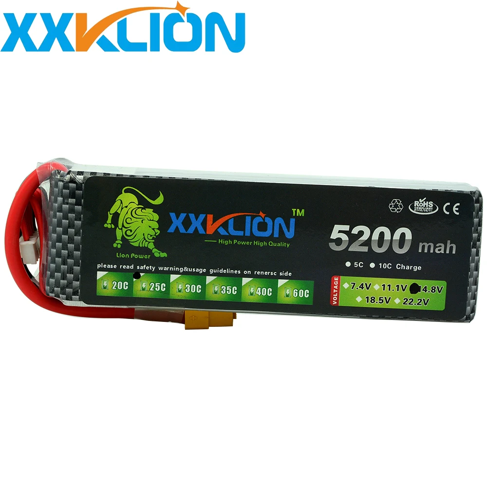 XXKLION 4S Lipo аккумулятор 14 8 v 5200mAh 25C для rc вертолета автомобиля лодки квадрокоптера