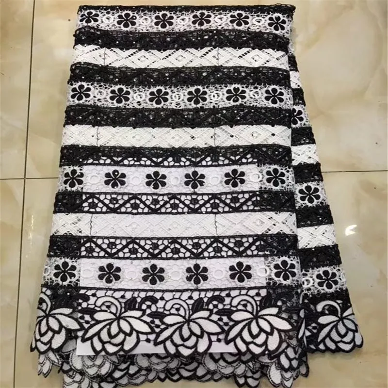 2019 New Design Wihte Color Embroidered African Lace Fabric High Quality French Net Guipure Fabrics 5 Yards/lot | Дом и сад