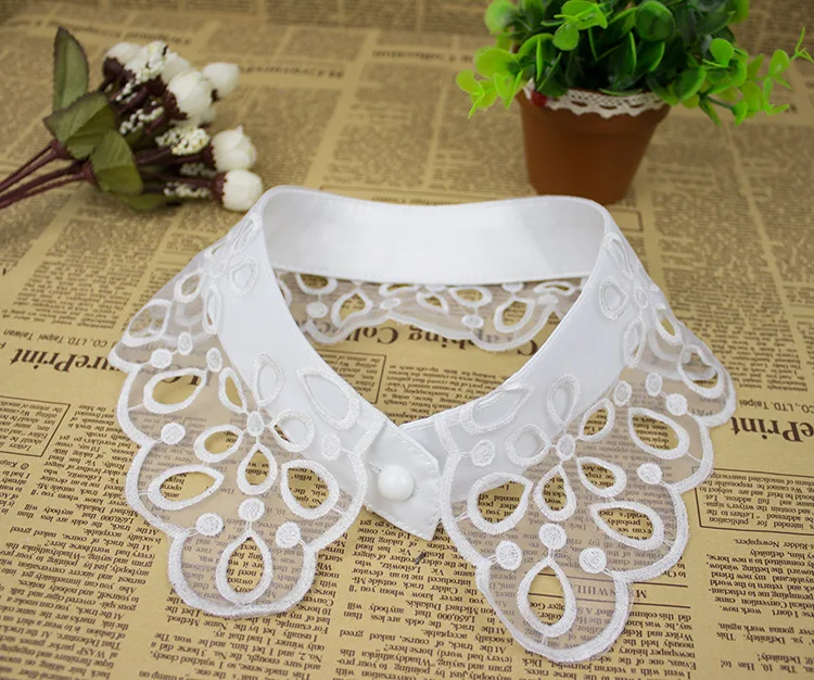 Модный новый поддельный ложный воротник для женщин Винтажный полый кружевной v