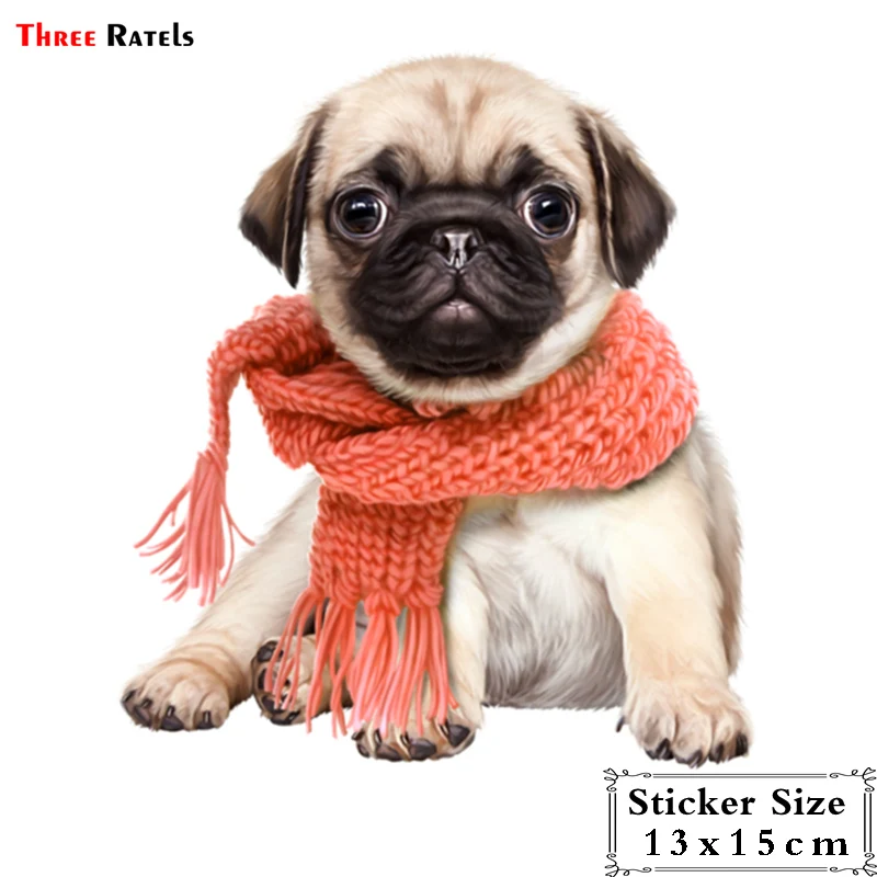 Three Ratels TRL752# 13x15cm Car Animal Funny Stickers Boston Dog Terrier Farts And Decals | Автомобили и мотоциклы