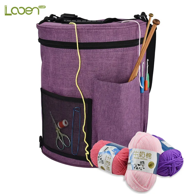 

Looen Big Capacity Yarn Storage Tote Knitting Bag Women Travel Yarn Storage Organize Case for Crochet Hooks Knitting Needles Kit