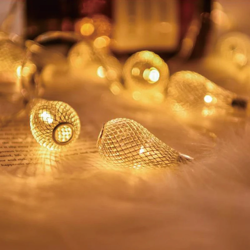 Гирлянда на 20 светодиодов с питанием от батарейки светящаяся гирлянда Рождество