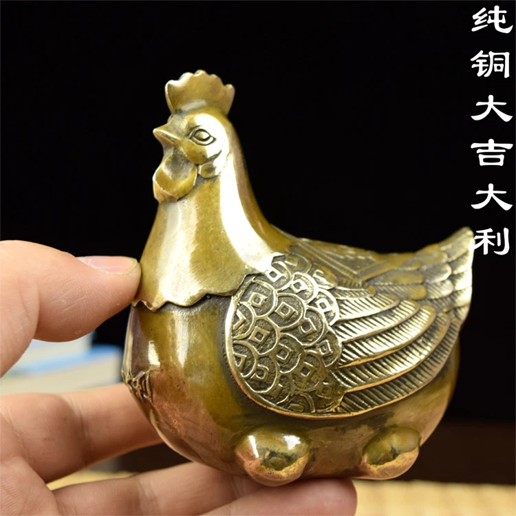 

hen lucky Zodiac hen lucky chicken old antique copper the most favorable auspices defends the chicken copper ornamentsroom Art