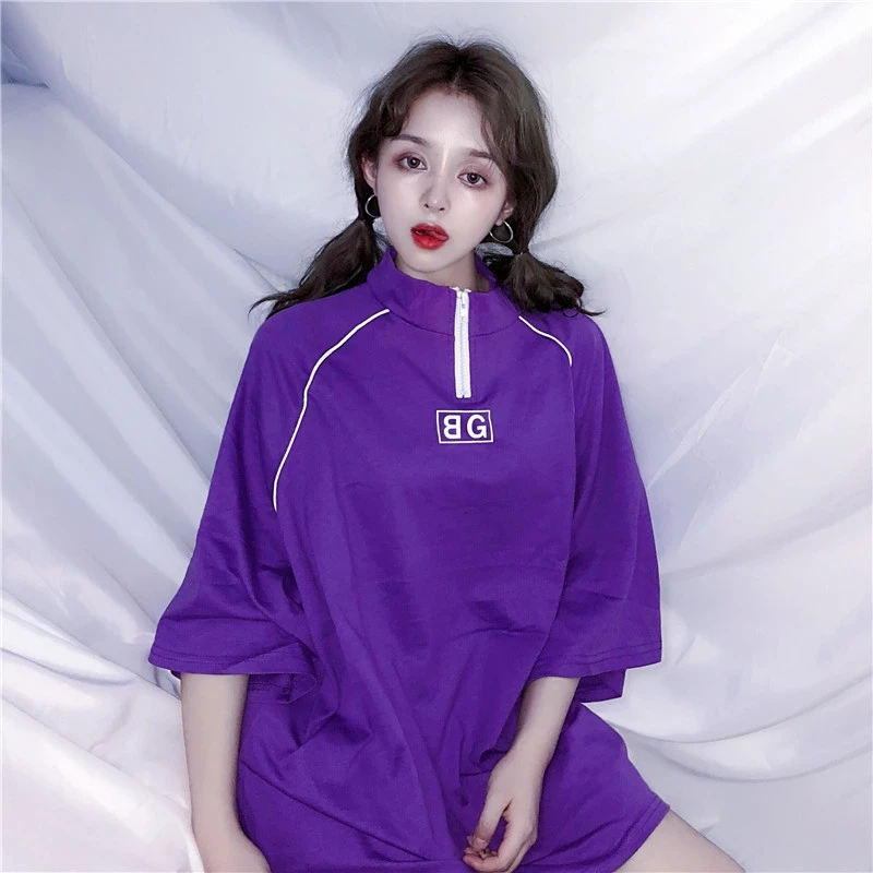 Новинка Летняя женская одежда ulzzang Корейская хипстерская стильная свободная
