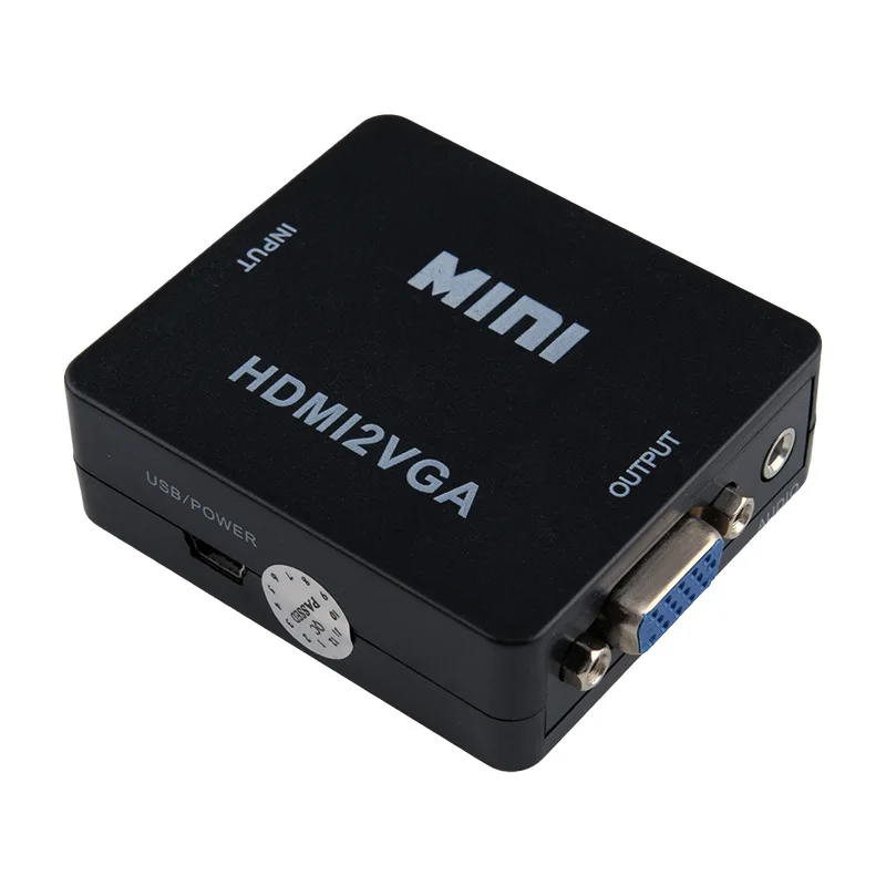 Мини HDMI вход на VGA выход видео преобразователь адаптер с аудио мощностью HDMI2VGA Box