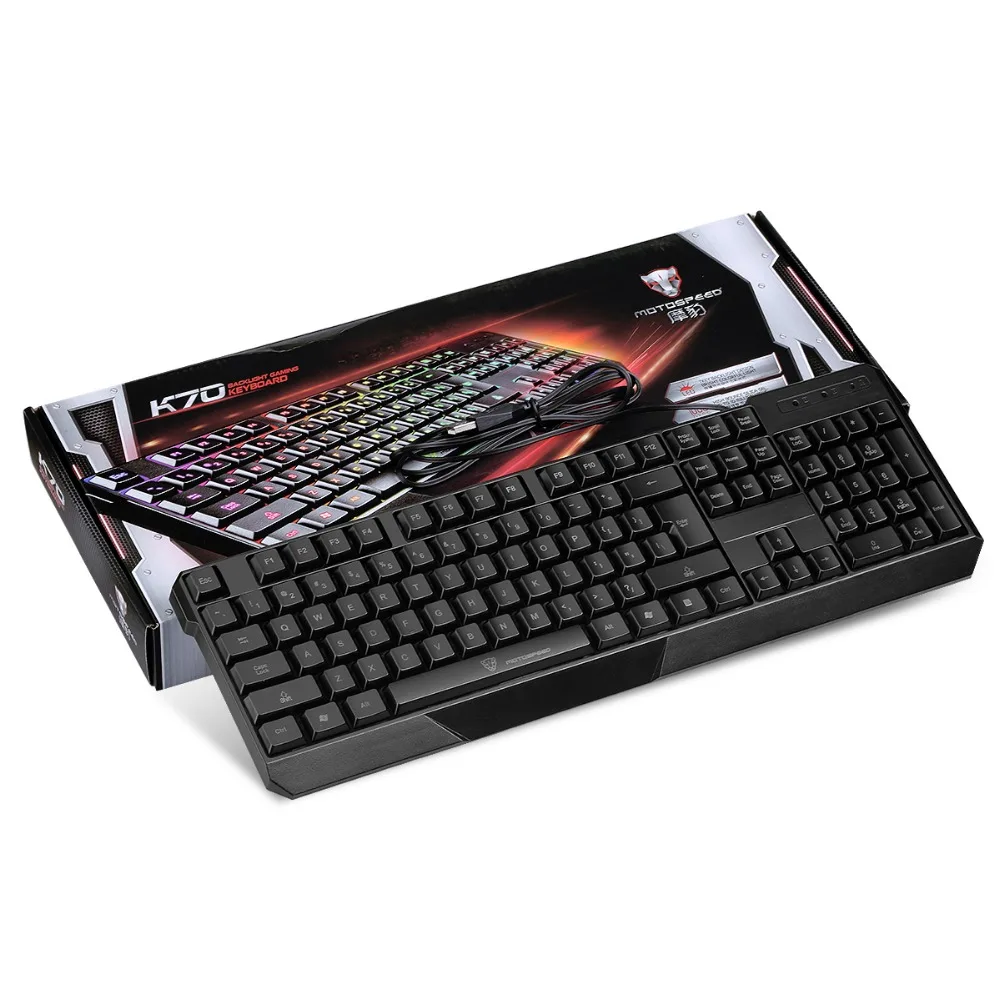 MotoSpeed K70 7-цветная цветная подсветка компьютера Teclado USB 104 клавиши игровая
