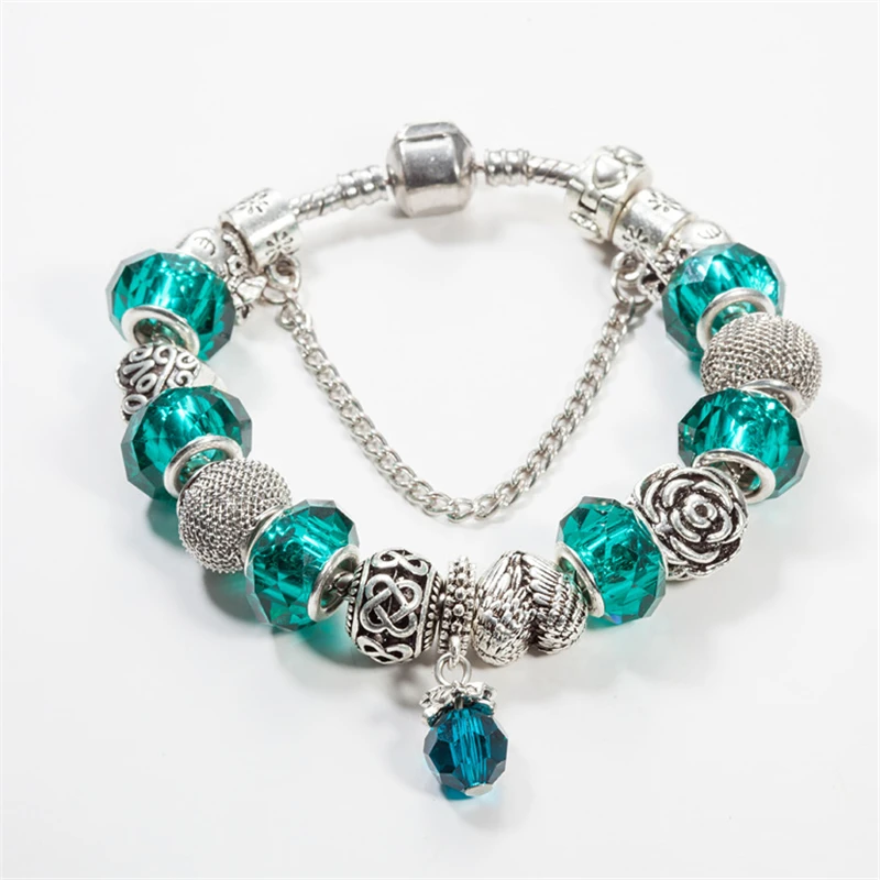 YILIANFEI Green Chamilia модный элегантный шарм браслеты и с белыми бусины для женщин BT0128|charm