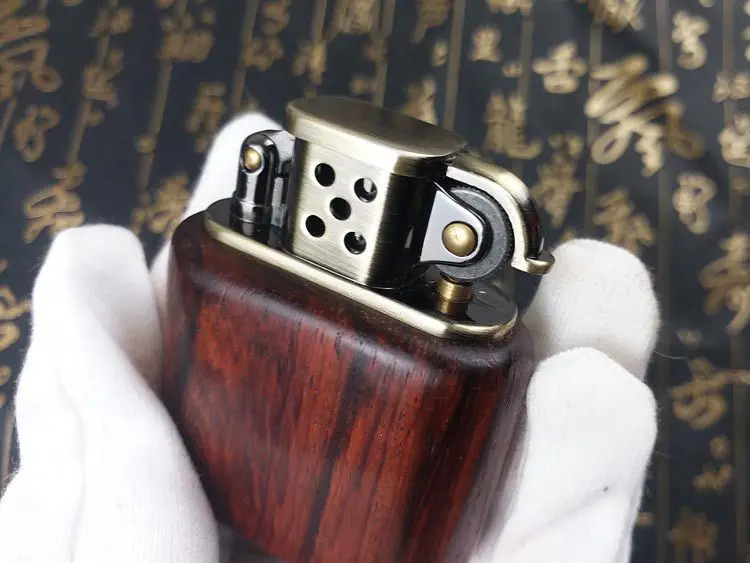Зажигалка из розового дерева бензиновая для сигарет винтажная G шлифовальные