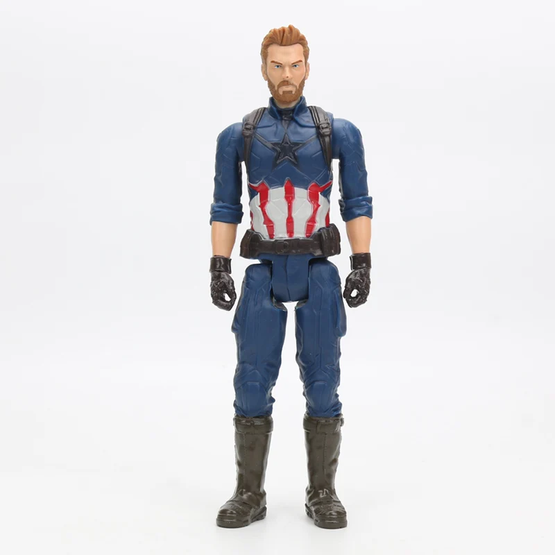 new Captain bag Мстители эндгейм фигурка игрушка Супер Герои Капитан Америка Железный человек Человек-паук Халк Тор Росомаха танос ПВХ фигурка игрушка 30 см - Цвет: new Captain bag