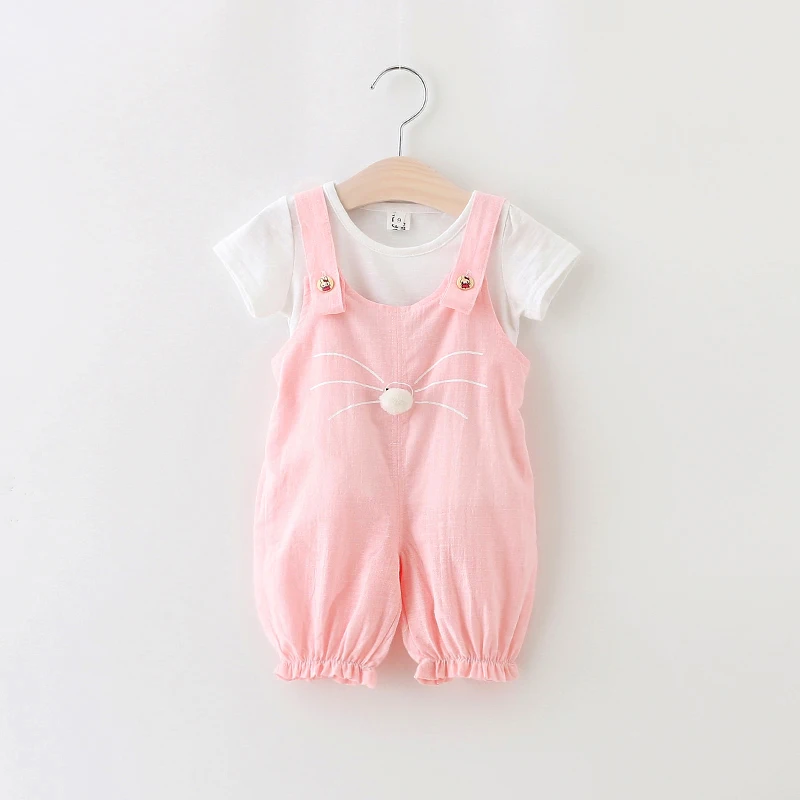 2 шт./комплект Детская футболка с рисунком кошки