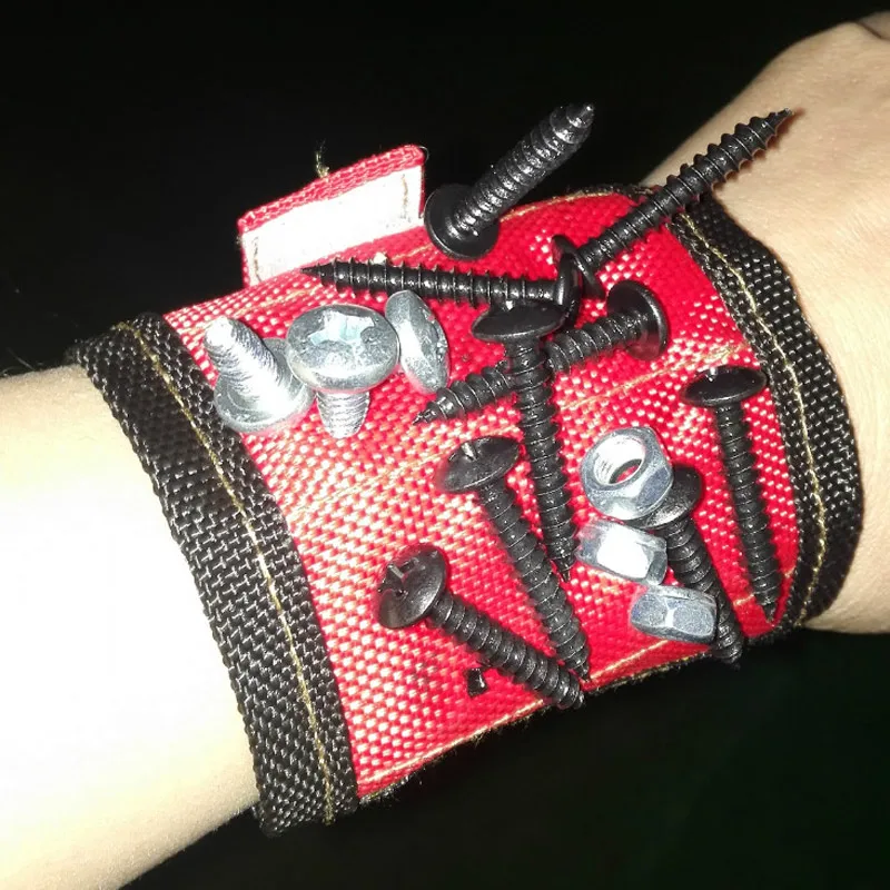 Strong Magnet Wristband Tool Adjustable Wrist Bands for Screws Nails Nuts Bolts Hand free Drill Bit Holder Belt 35X9cm |