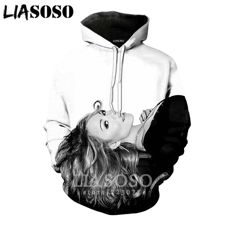 LIASOSO 2019 Winter New Fashion Men Women 3D Print Singer Mariah Carey Hoodie Unisex Long Sleeve Top Sweatshirt Pullover A177-05 | Мужская