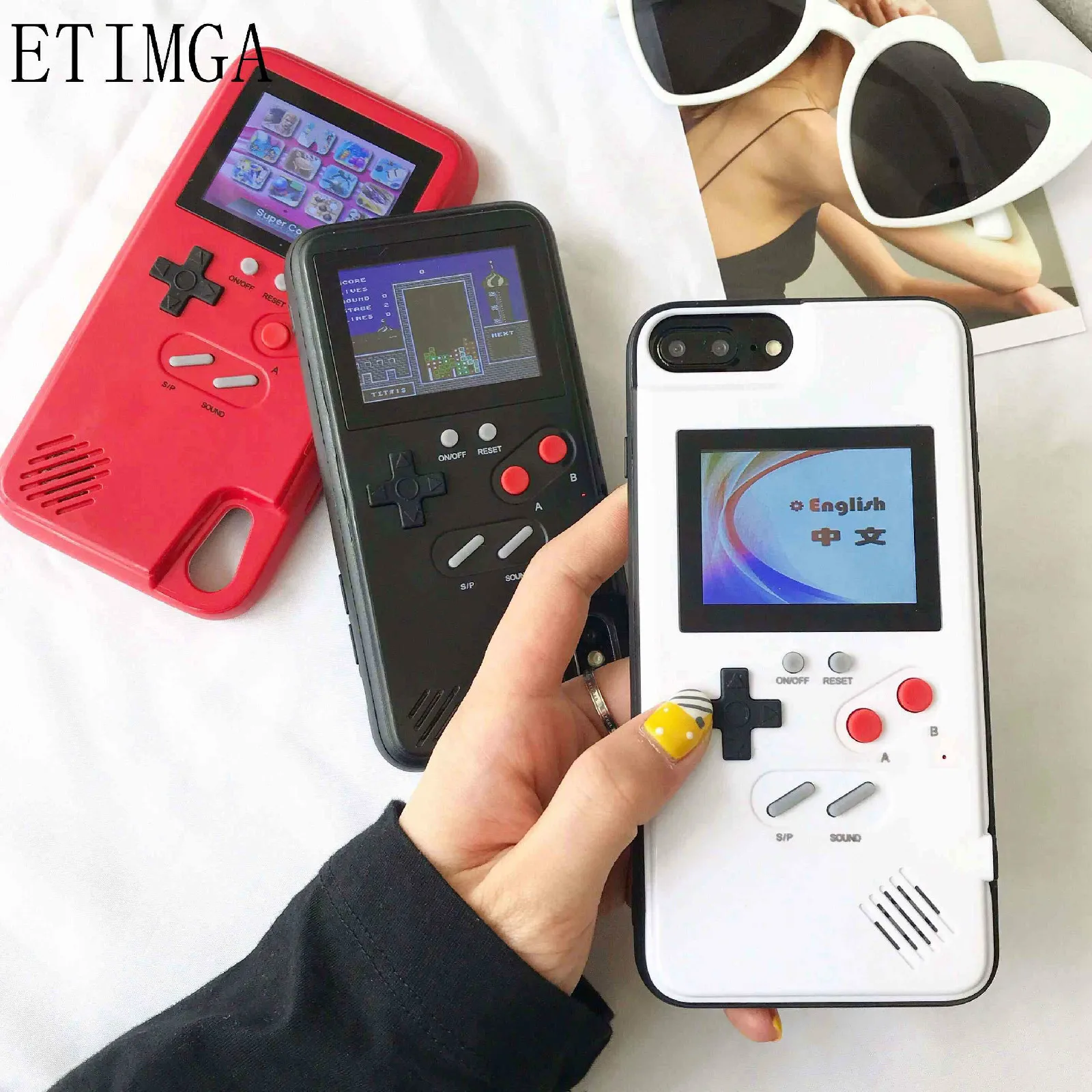Full color display Xs Max GameBoy phone case for iphone Xr X Retro Tetris Game back cover 8 7 6 6s plus Coques |