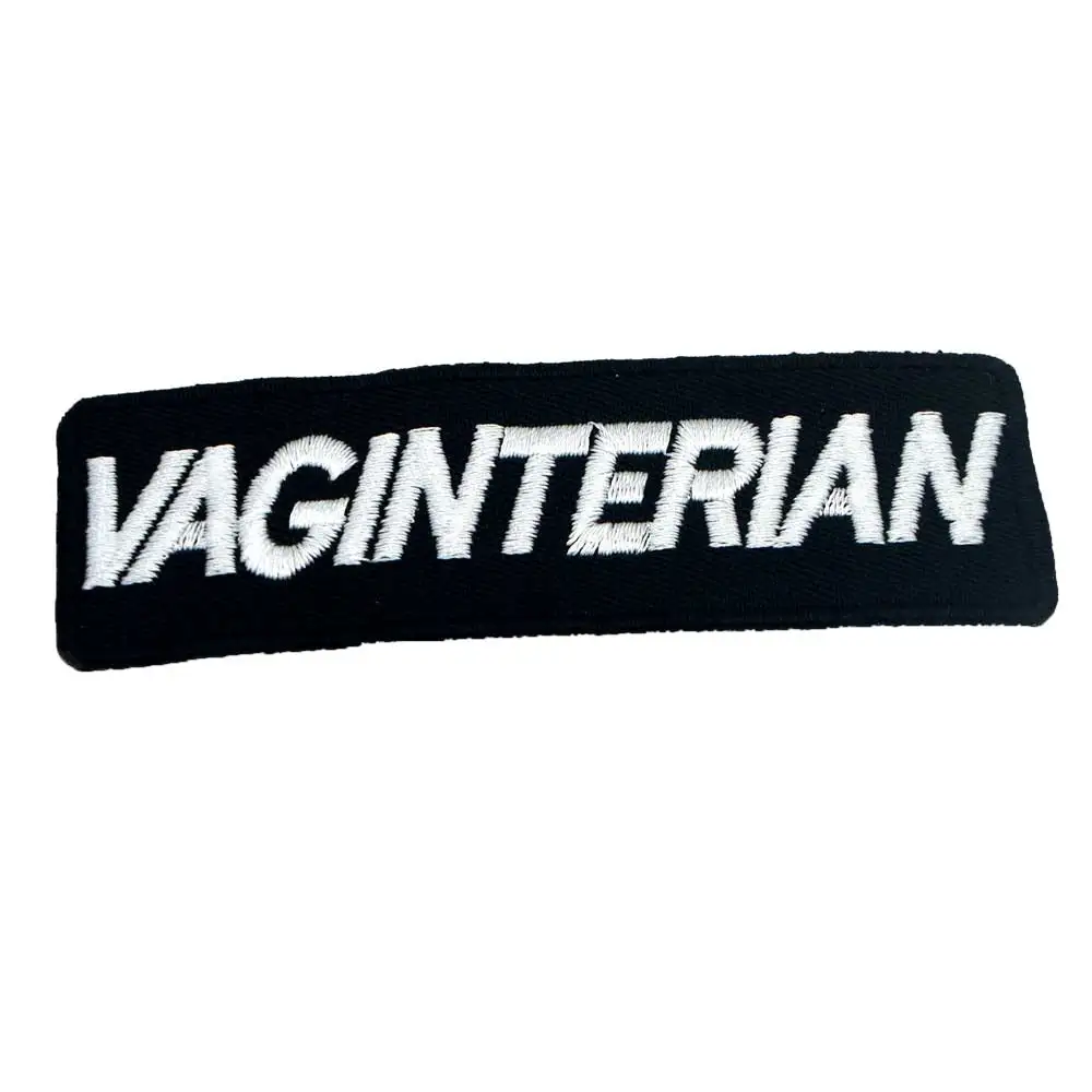 VAGINATERIAN ярлык с железом на подложке Забавный панк вышитый Байкерский мотоцикл нашивки для жилет шляпа джинсы