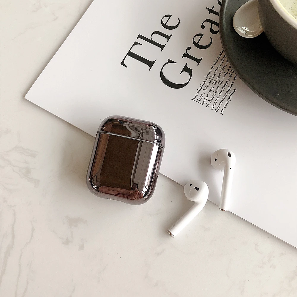Чехол для AirPods роскошный позолоченный Жесткий Bluetooth беспроводной чехол наушников
