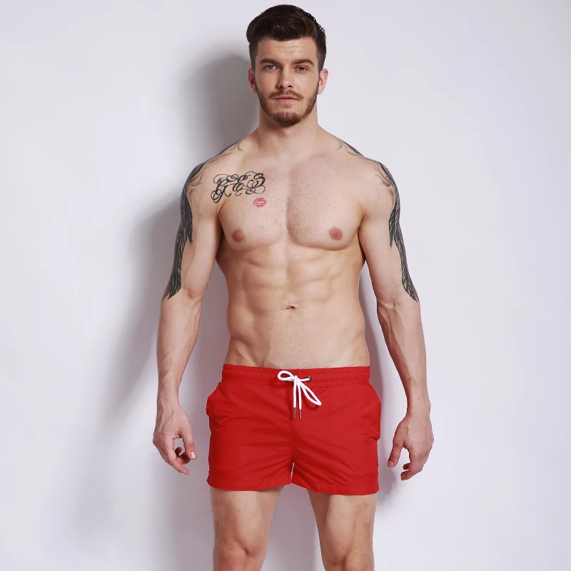 

Brand Mens nylon beach swimming shorts Quick Dry Sweatpants board 2020 Male solid trunks bottoms swimwear swimsuit bathing suit