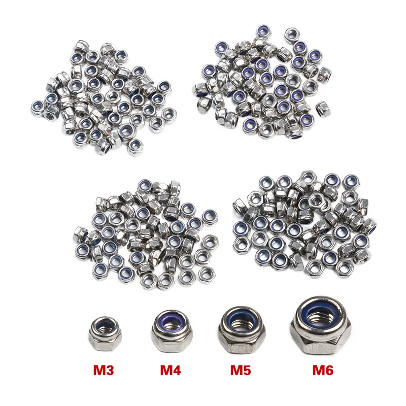 50pc-m3-m4-m5-m6-locknut-slip-nylon-hex-nut-din985-galvanized-carbon-steel-self-locking-nut-lock-nut
