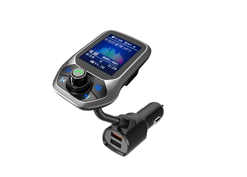 1,8 дюймов цветной дисплей Bluetooth fm-передатчик беспроводной автомобильный fm-модулятор MP3-плеер автомобильный комплект громкой связи QC3.0 автомобильное зарядное устройство