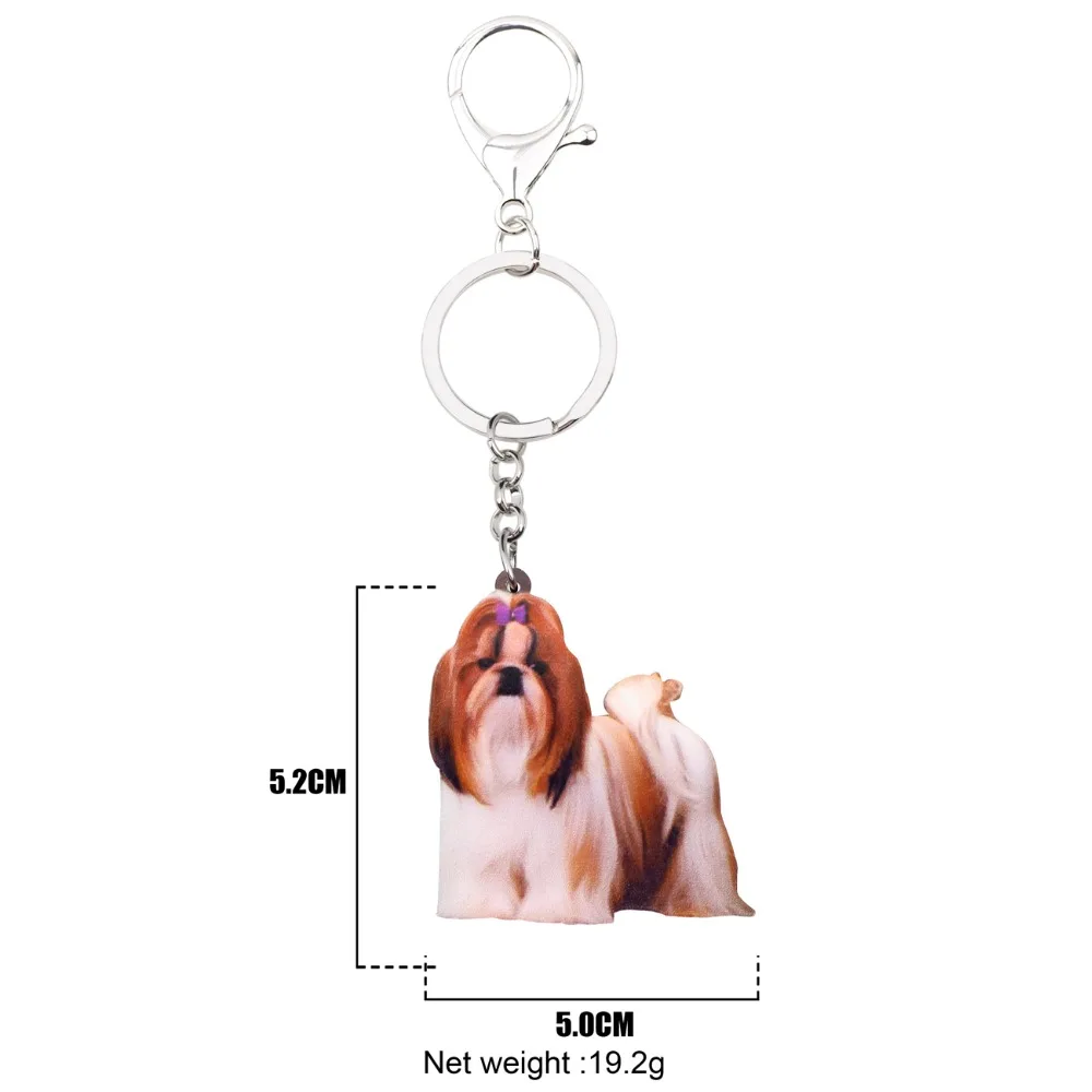 Bonsny Милые Акриловые китайские брелки с собакой Shih Tzu модные животными ювелирные