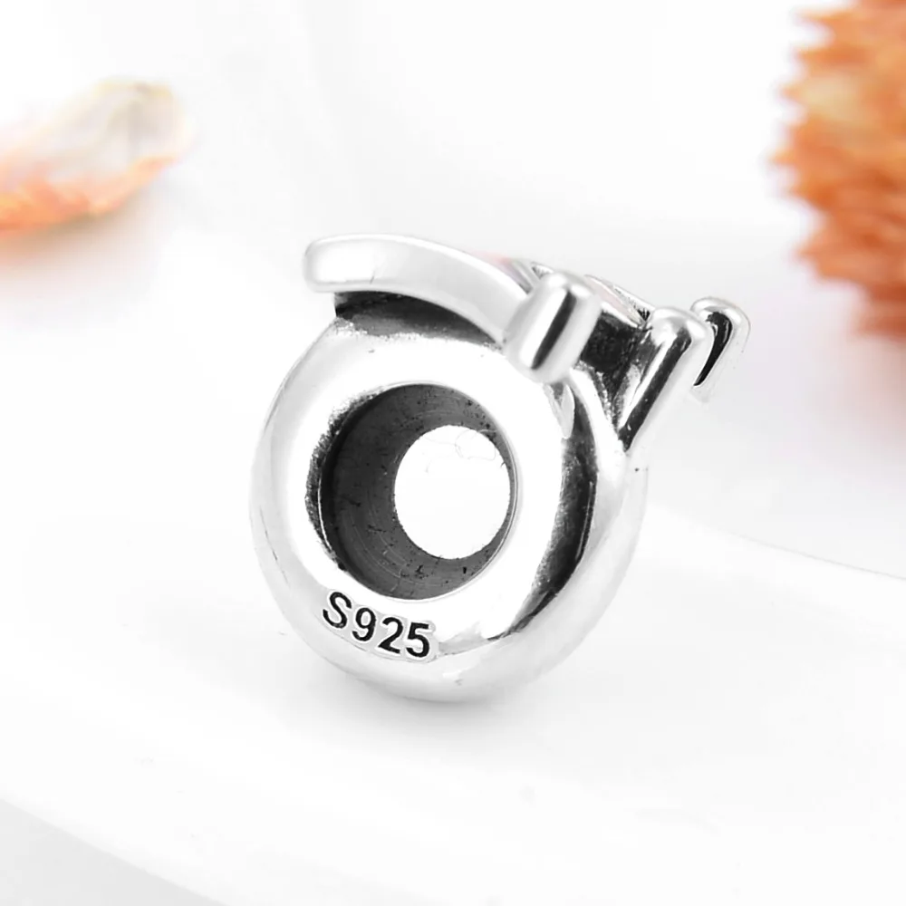 925 пробы серебро розовая Корона спейсеры, Стопперы шармы со стразами Pandora серебристый 925 женские браслеты ювелирные изделия
